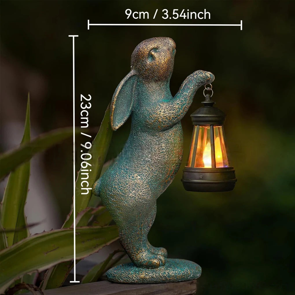 Brambly Rabbit Garden Statue with Solar Lantern