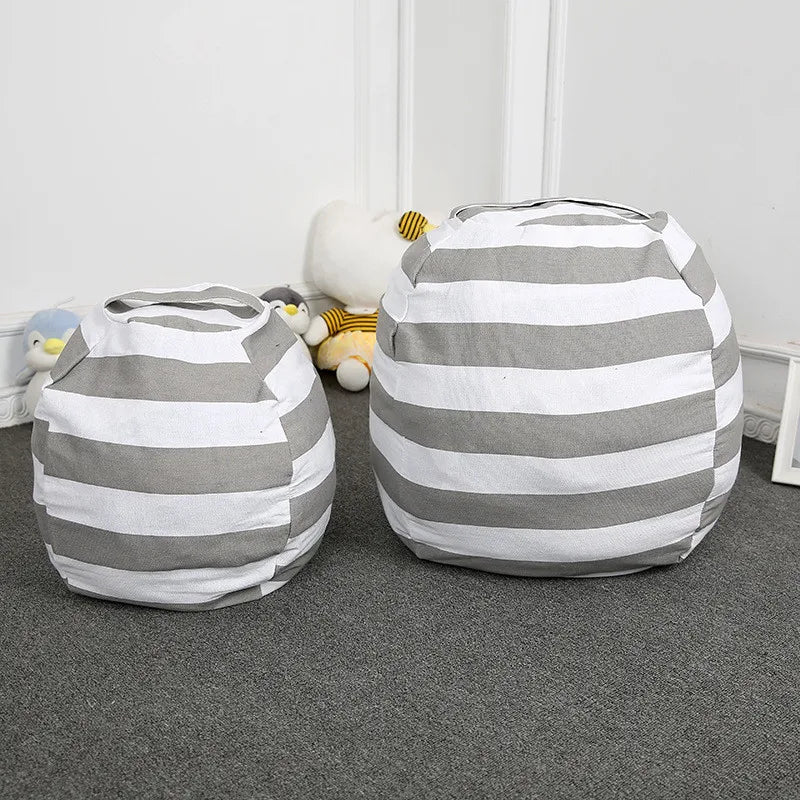 Canvas Toy Storage Bean Bag – Kids’ Plush Organizer & Floor Seat