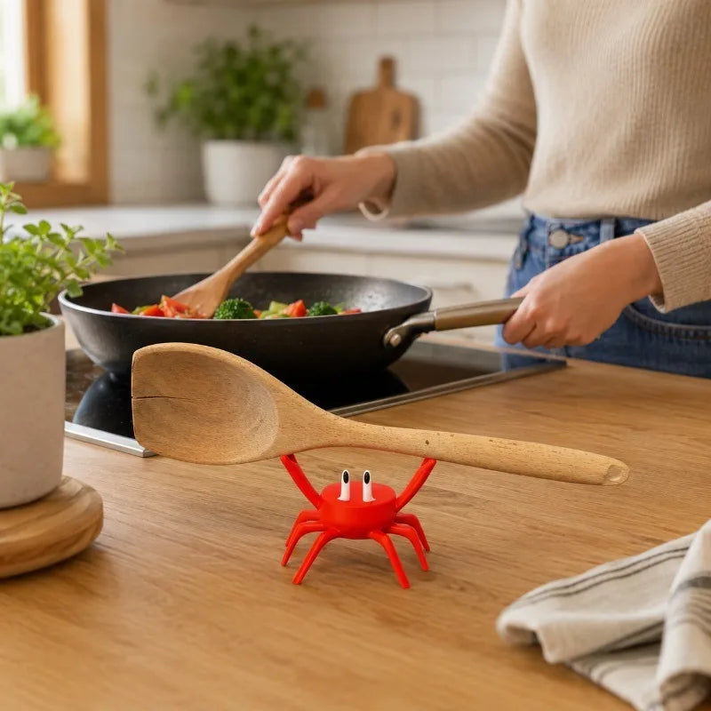 Red Crab Spoon Rest for Kitchen Counters