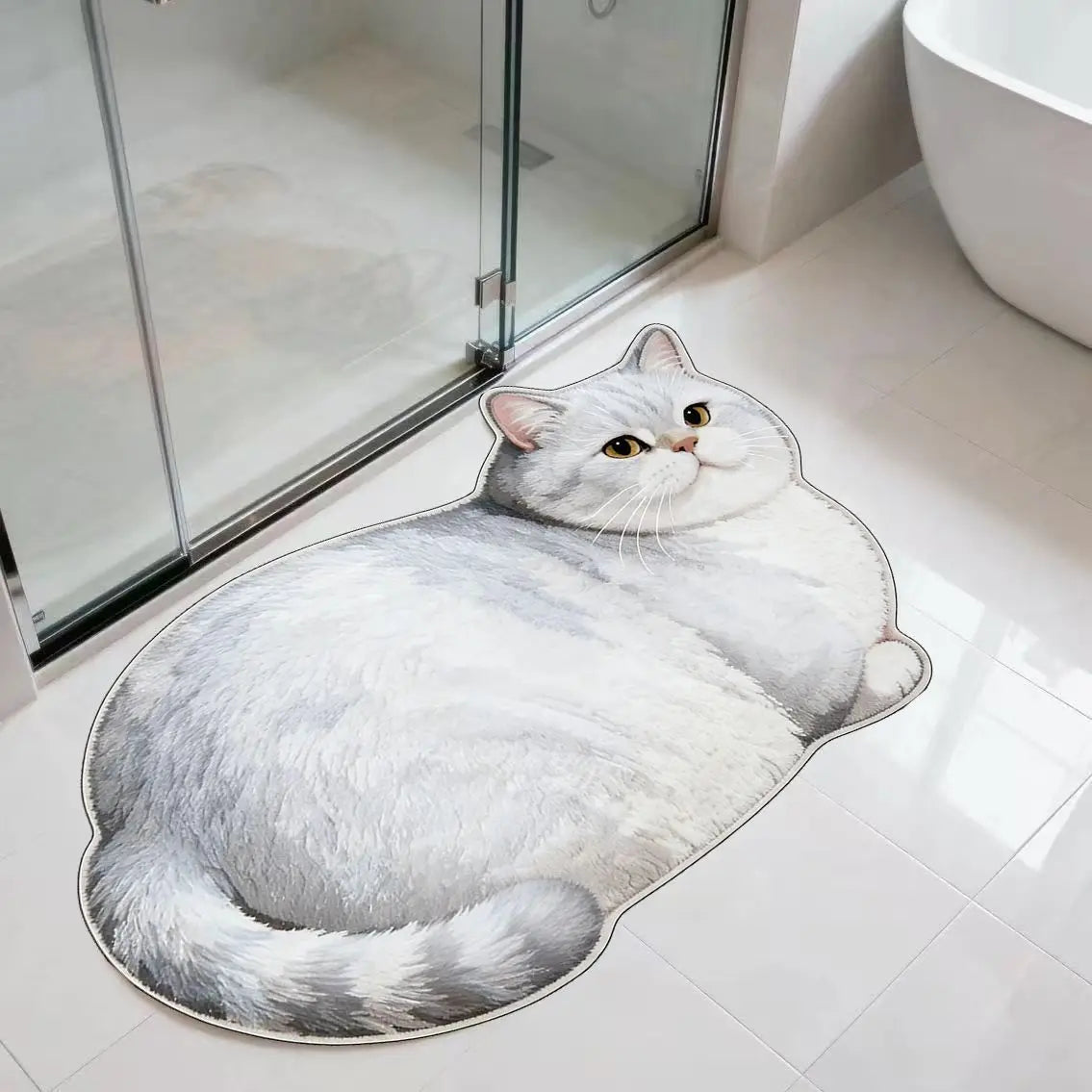 Chester Cat-Shaped Bath Mat