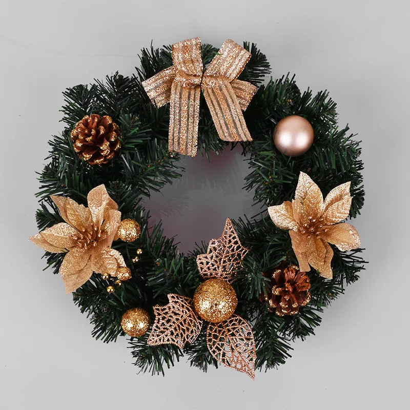 Everly Lighted Holiday Wreath with Pine Cones & Ornaments