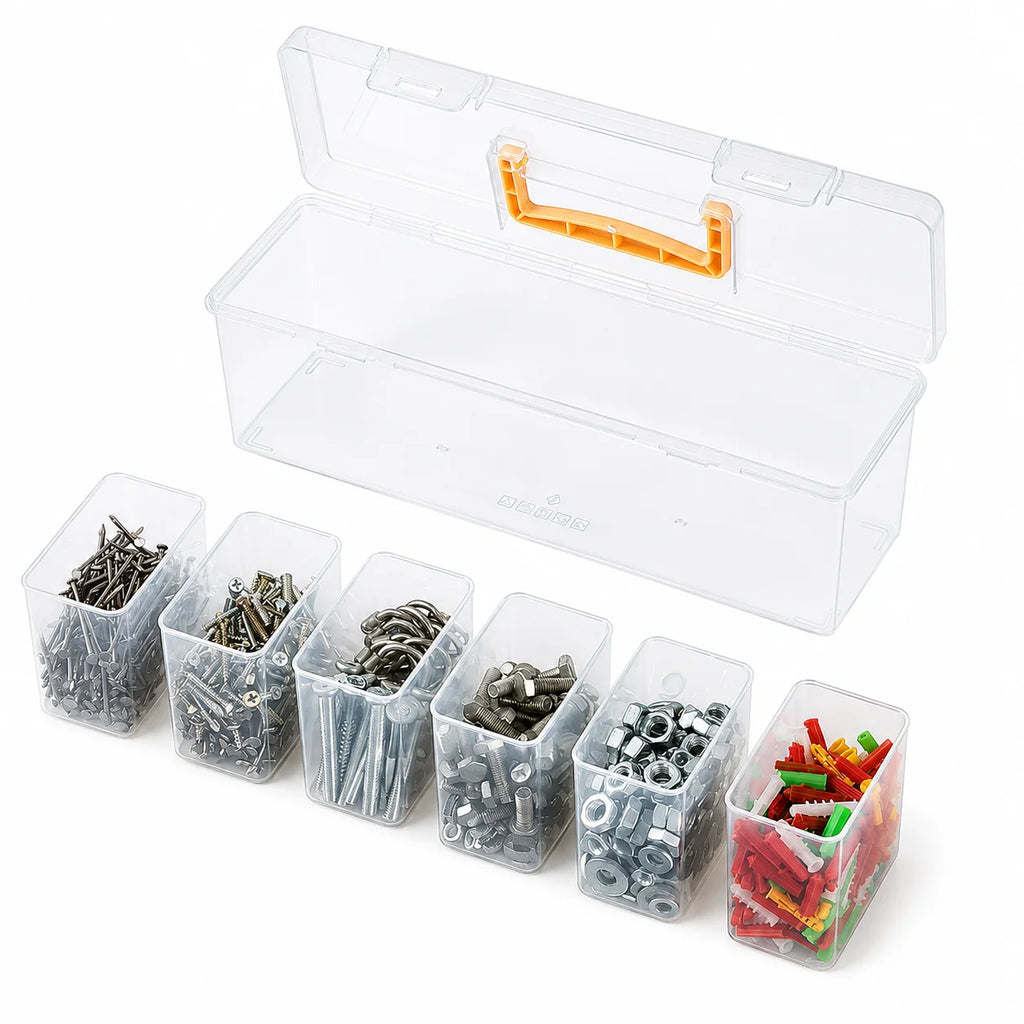 7-Compartment Portable Hardware Organizer Box