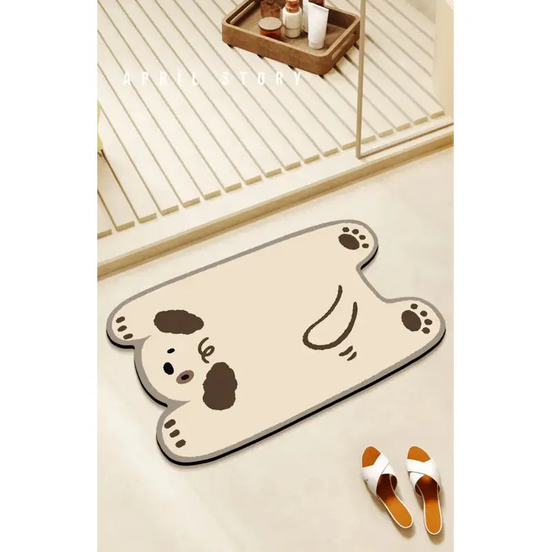 Cartoon Animal Shaped Bath Mat – Soft Anti-Slip Rug for Bathroom, Bedroom, or Nursery