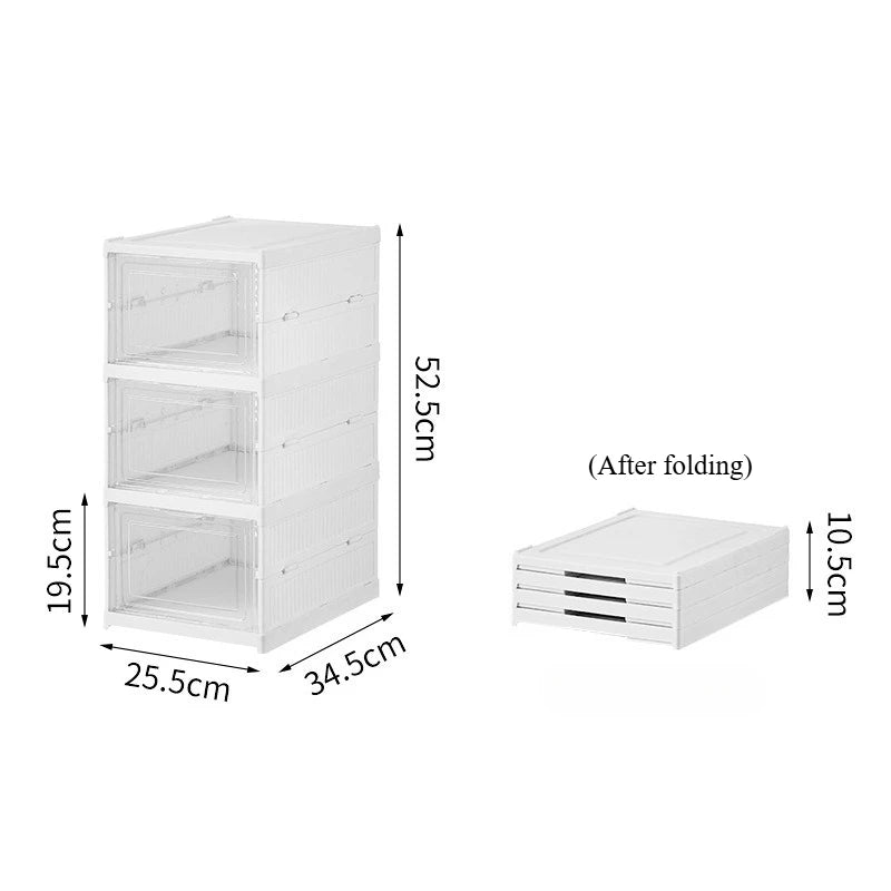 Stackable Shoe Organizer with Front-Opening Doors for Closet or Entryway