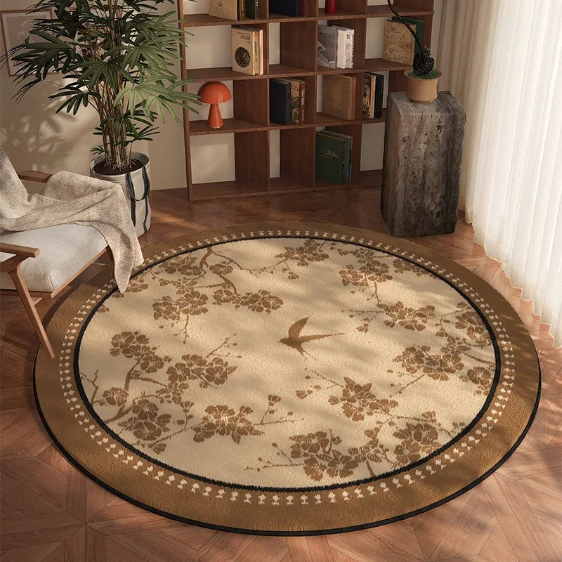 Winslow Modern Checkerboard Round Rug – Soft Non-Slip Living Room & Bedroom Mat