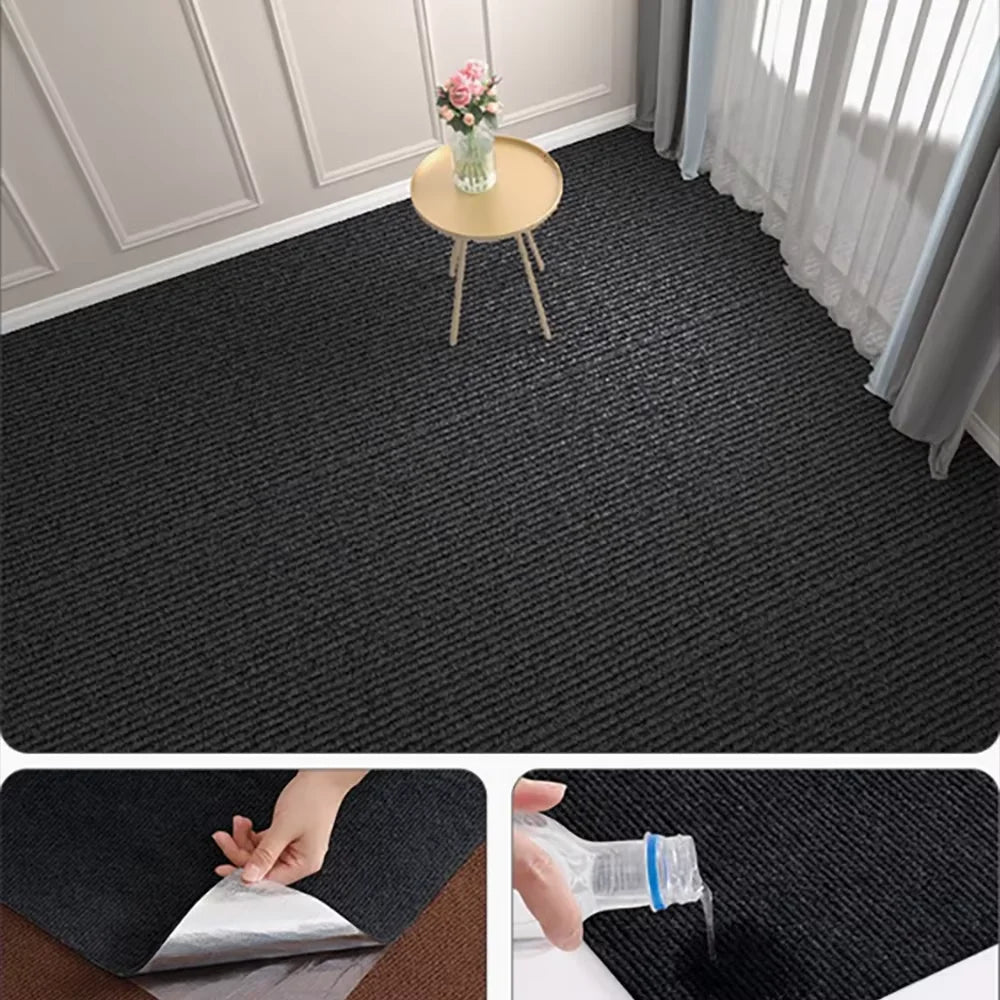 Self-Adhesive Solid Color Runner Rug for Kitchen, Bedroom, or Hallway (40cm x 3m, Easy-Cut, 100% Polyester)