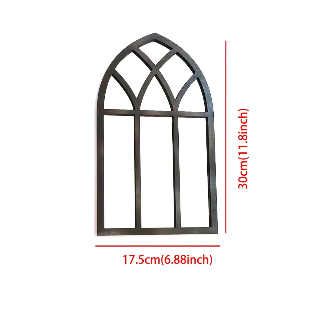 Arched Windowpane Wall Mirror for Entryways or Bedrooms