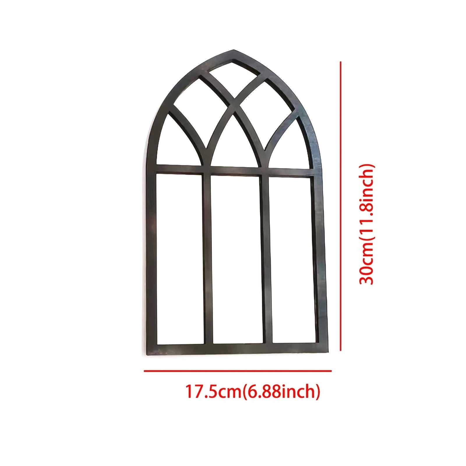 Arched Windowpane Wall Mirror for Entryways or Bedrooms