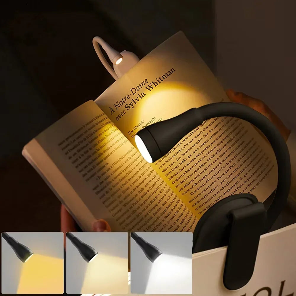 Clip-On USB Rechargeable Book Light for Bedside or Desk