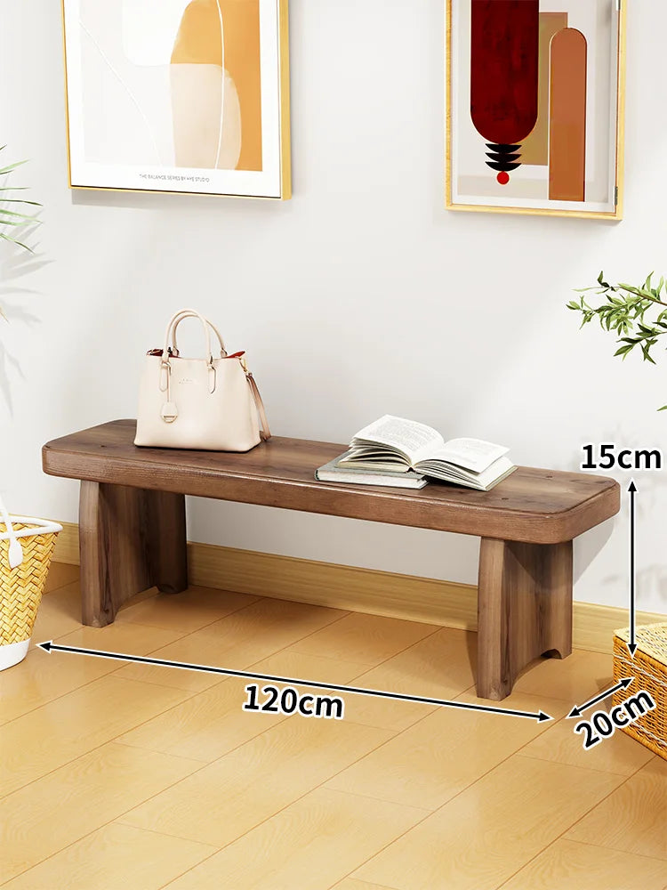 Solid Wood Entryway Bench with Shoe Storage Space, Minimalist Modern Design