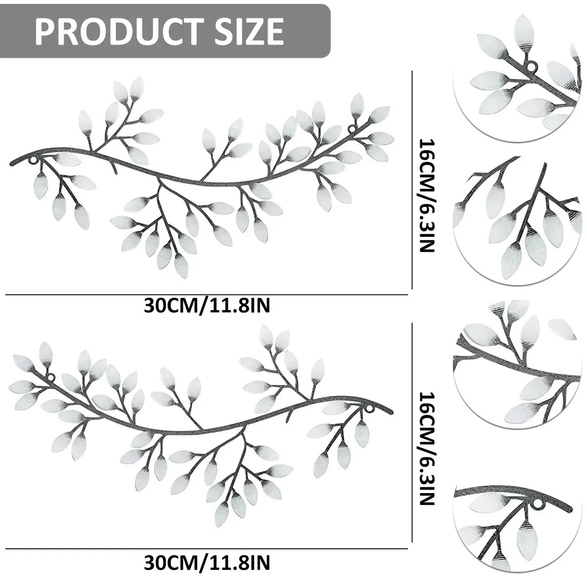 Olive Grove Metal Branch Wall Art – Set of 2