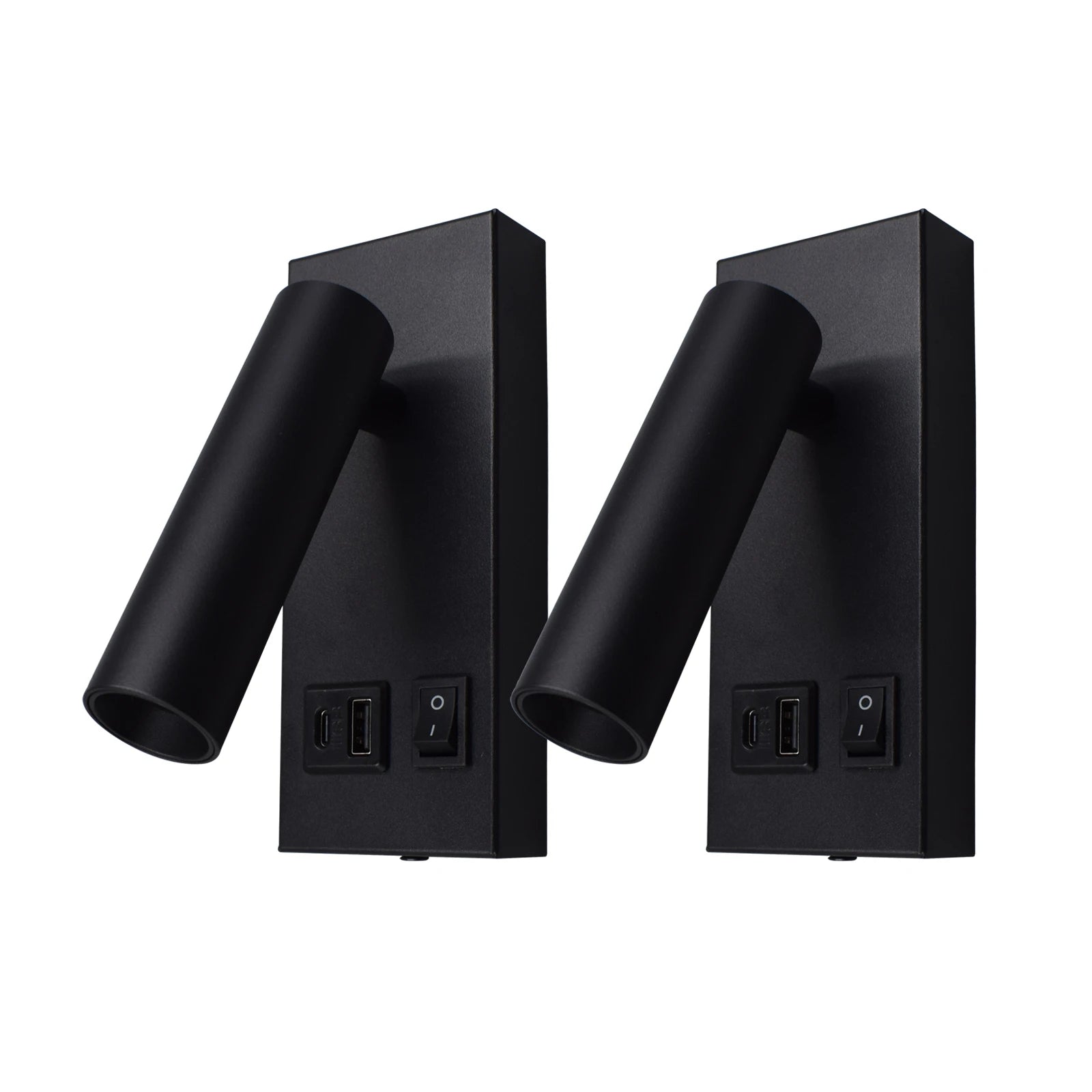 Marlow Adjustable Wall-Mounted Bedside Reading Light with USB & Type-C Charging