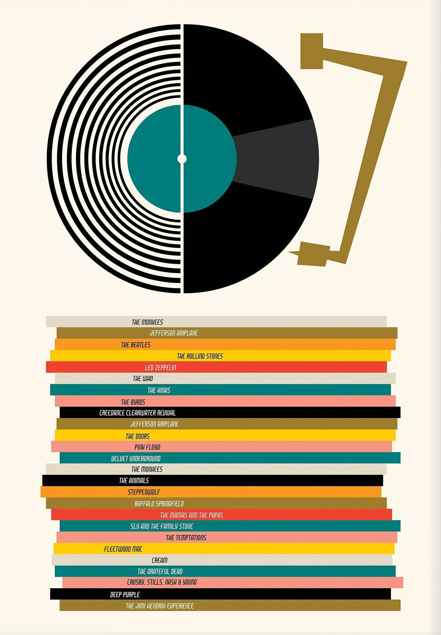 Vinton Mid-Century Vinyl Records Canvas Art Print
