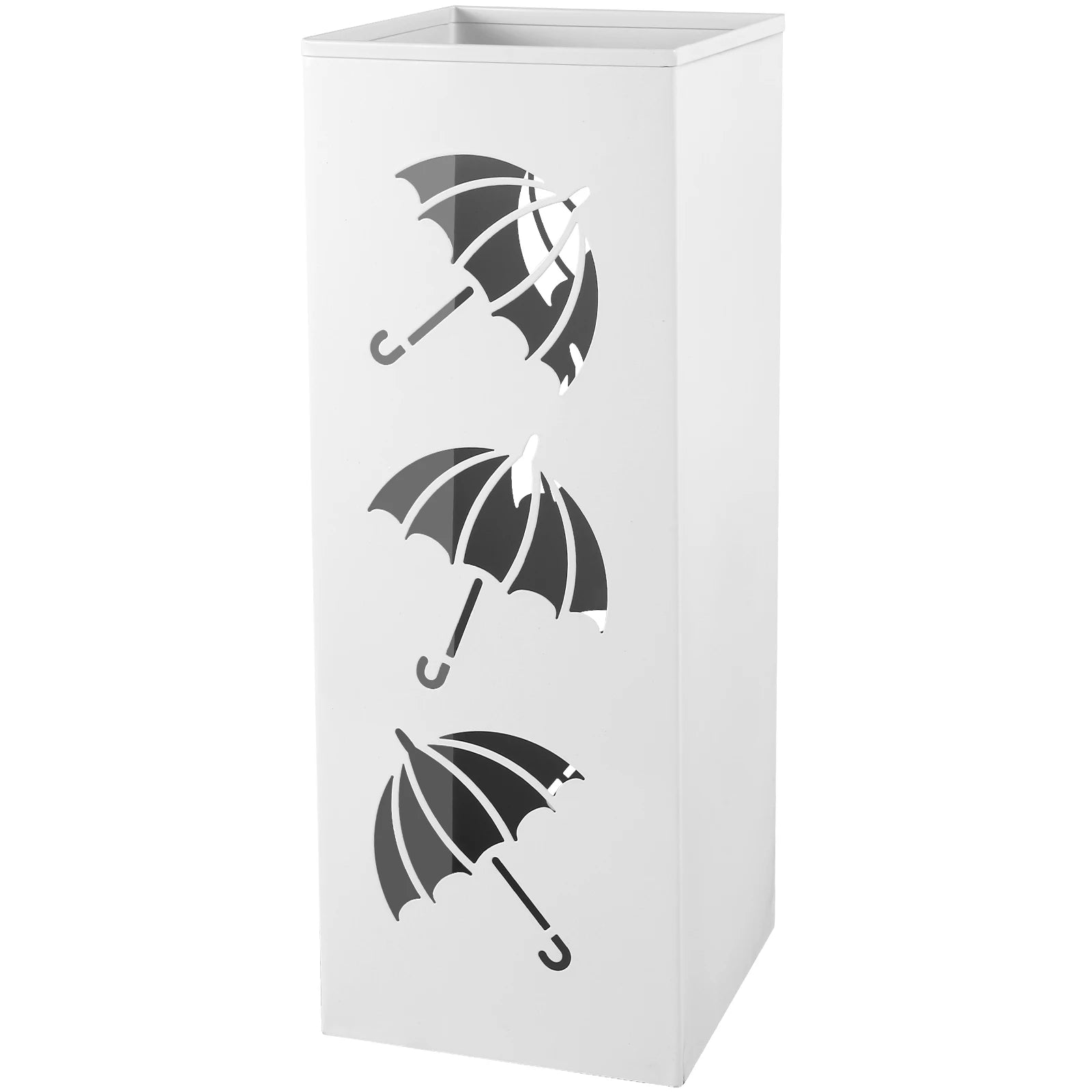 Metal Umbrella Stand with Removable Hooks for Entryway or Mudroom