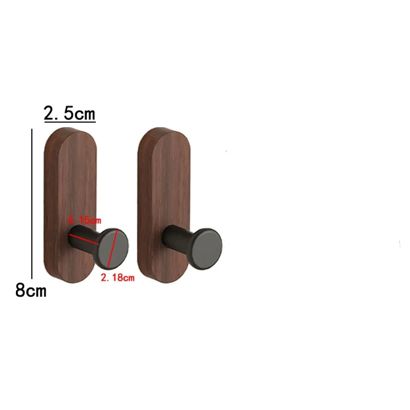 Self-Adhesive Wooden Wall Hook for Entryway, Bath, or Bedroom