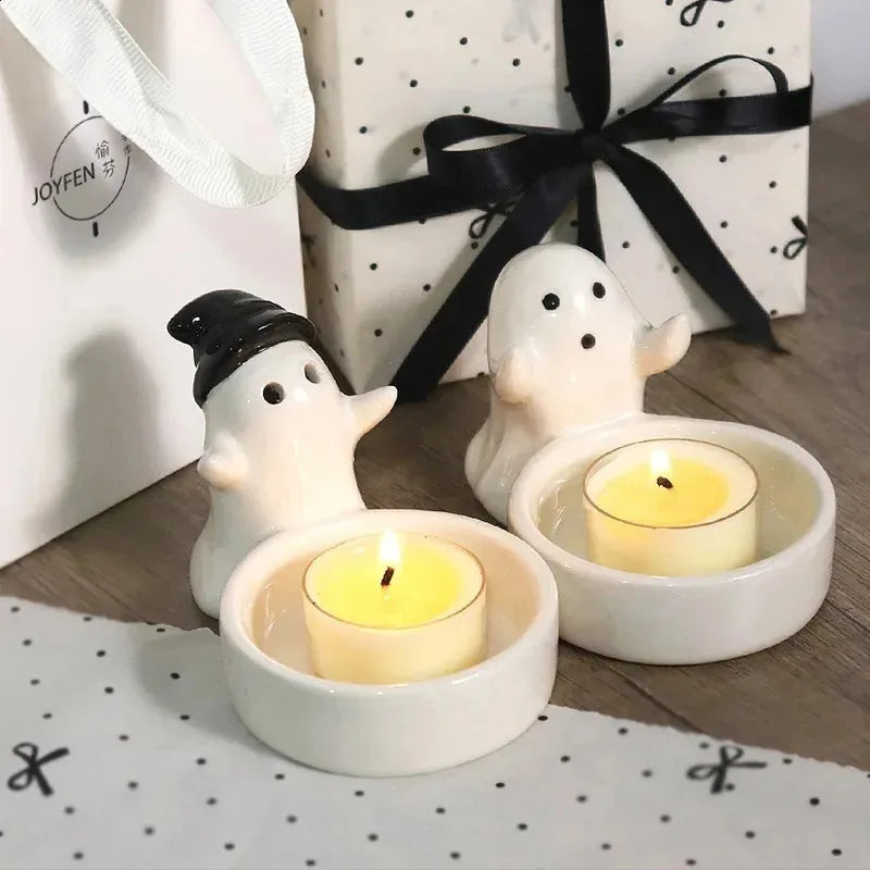 Willow Grove Ceramic Ghost Candle Holder