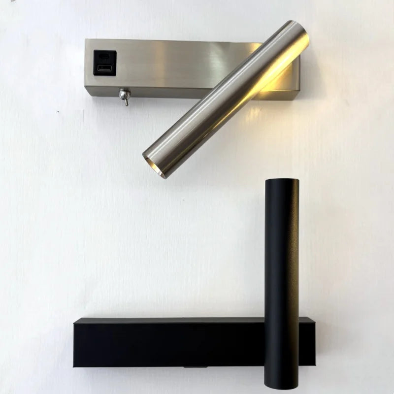 Ryde Minimalist Rotating Wall Reading Light with USB, Bedroom & Living Room
