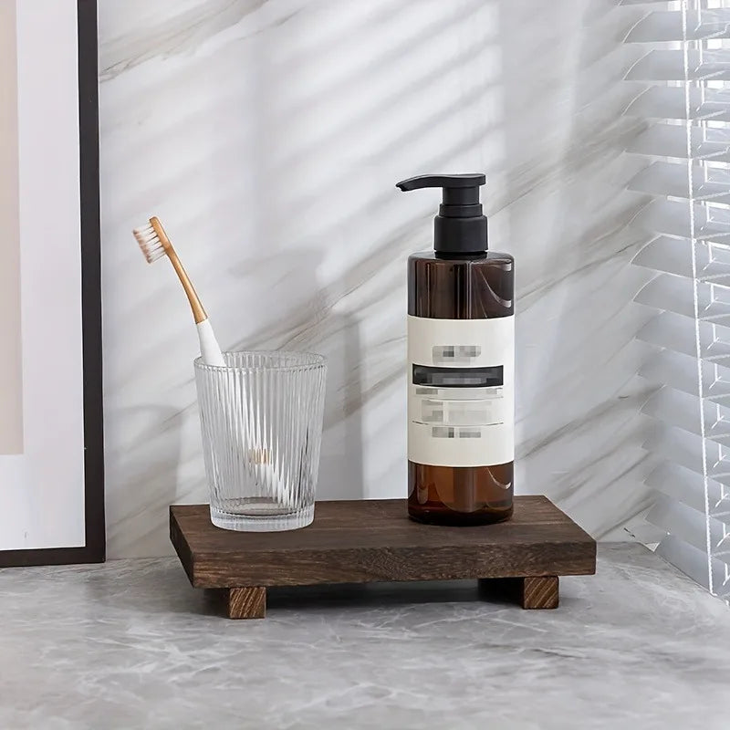 Wooden Bathroom Riser Tray for Vanity or Countertop