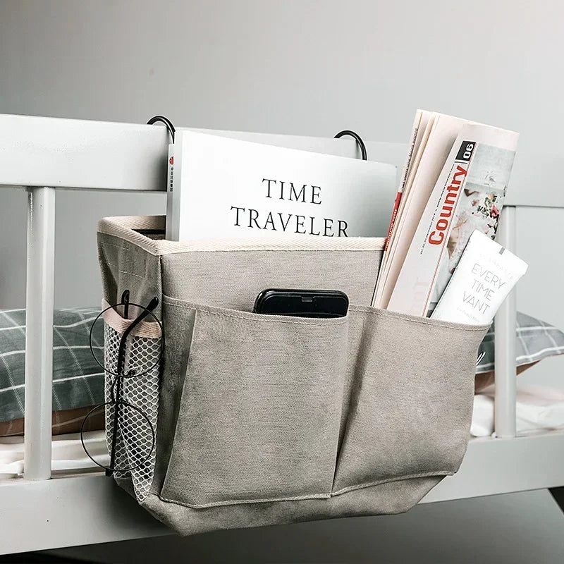 Hanging Bedside Organizer Caddy with Pockets