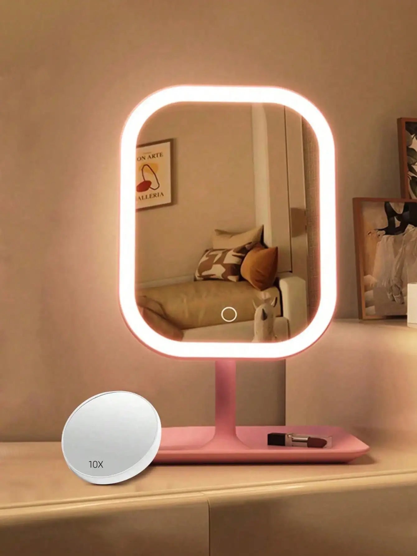 LED Vanity Makeup Mirror with 3 Light Modes & Optional 10X Magnifier