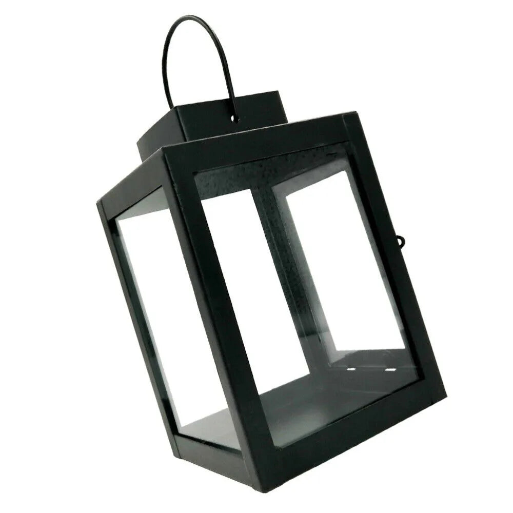 Alder Black Iron Hanging Lantern Candle Holder