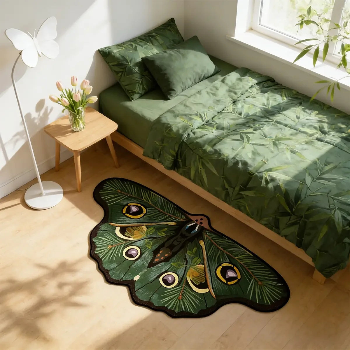 Mariposa Shaped Boho Runner Rug for Bedroom, Entryway, or Living Room