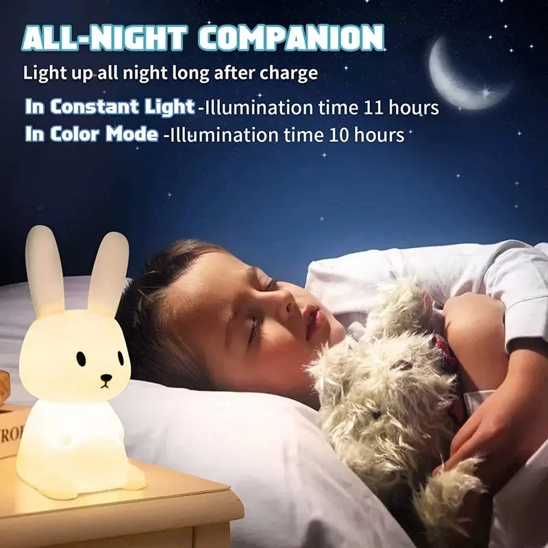 Willow Silicone Bunny Night Light with Touch Sensor