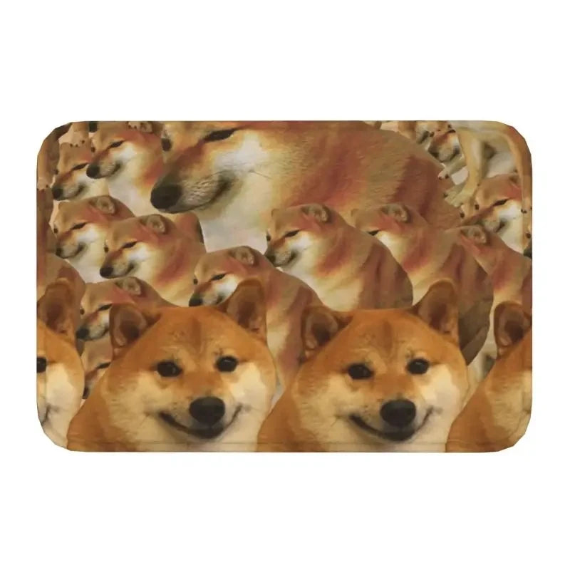 Cheems Dog Pattern Soft Doormat – Entryway, Bathroom, or Bedroom Rug
