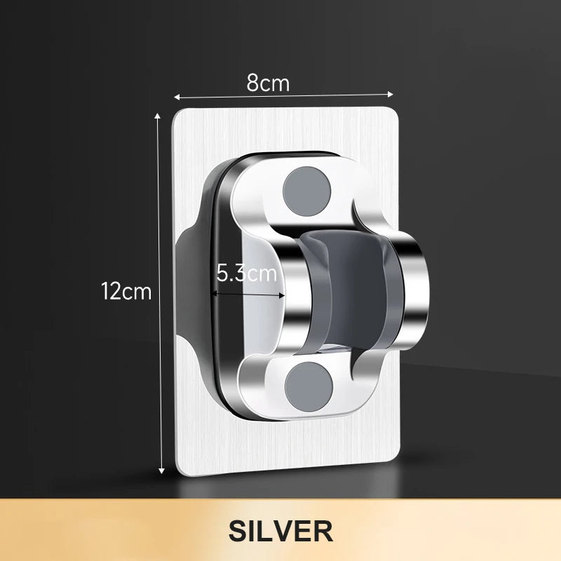 Self-Adhesive Adjustable Shower Head Holder for Bathroom Walls
