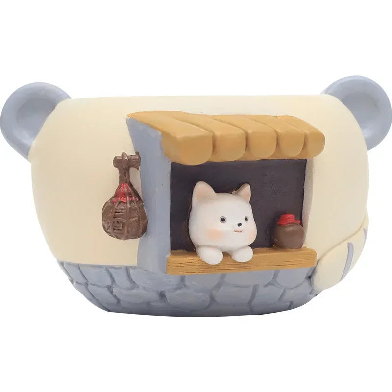 Hearthstone Animal Mini Planter – Resin Succulent Pot for Desk or Shelf