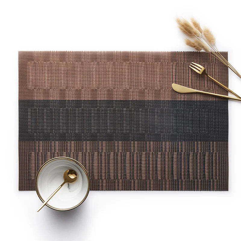Bamboo Pattern PVC Placemats for Dining Table – Multiple Colors