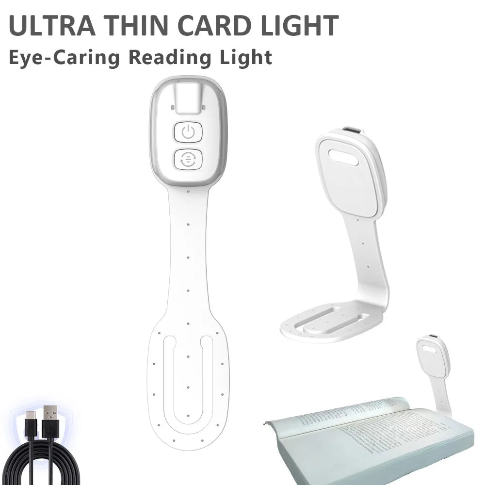 Slim Clip-On Rechargeable Book Light & Bookmark