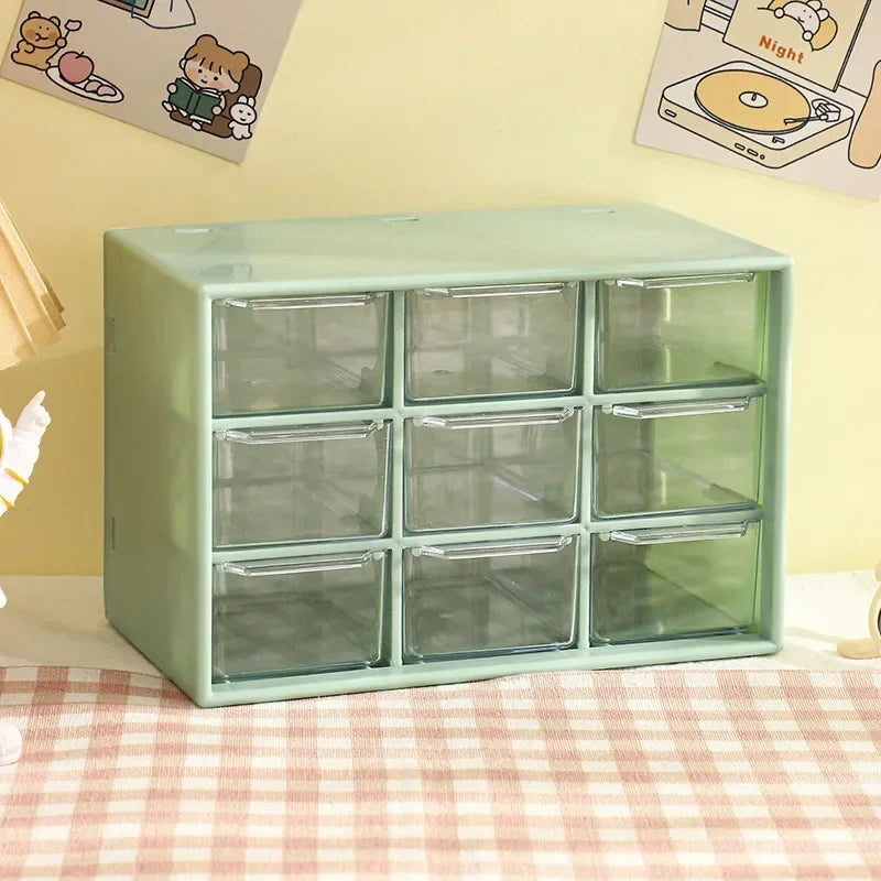 9-Drawer Desktop Organizer Box with Clear Drawers