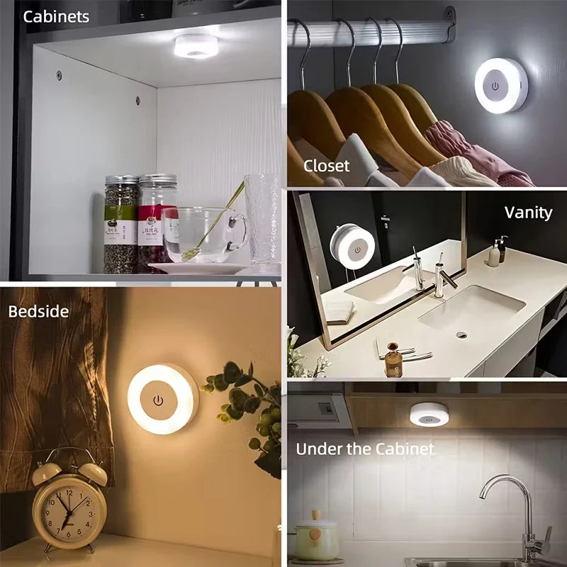 USB Rechargeable Touch Night Light with Magnetic Mount