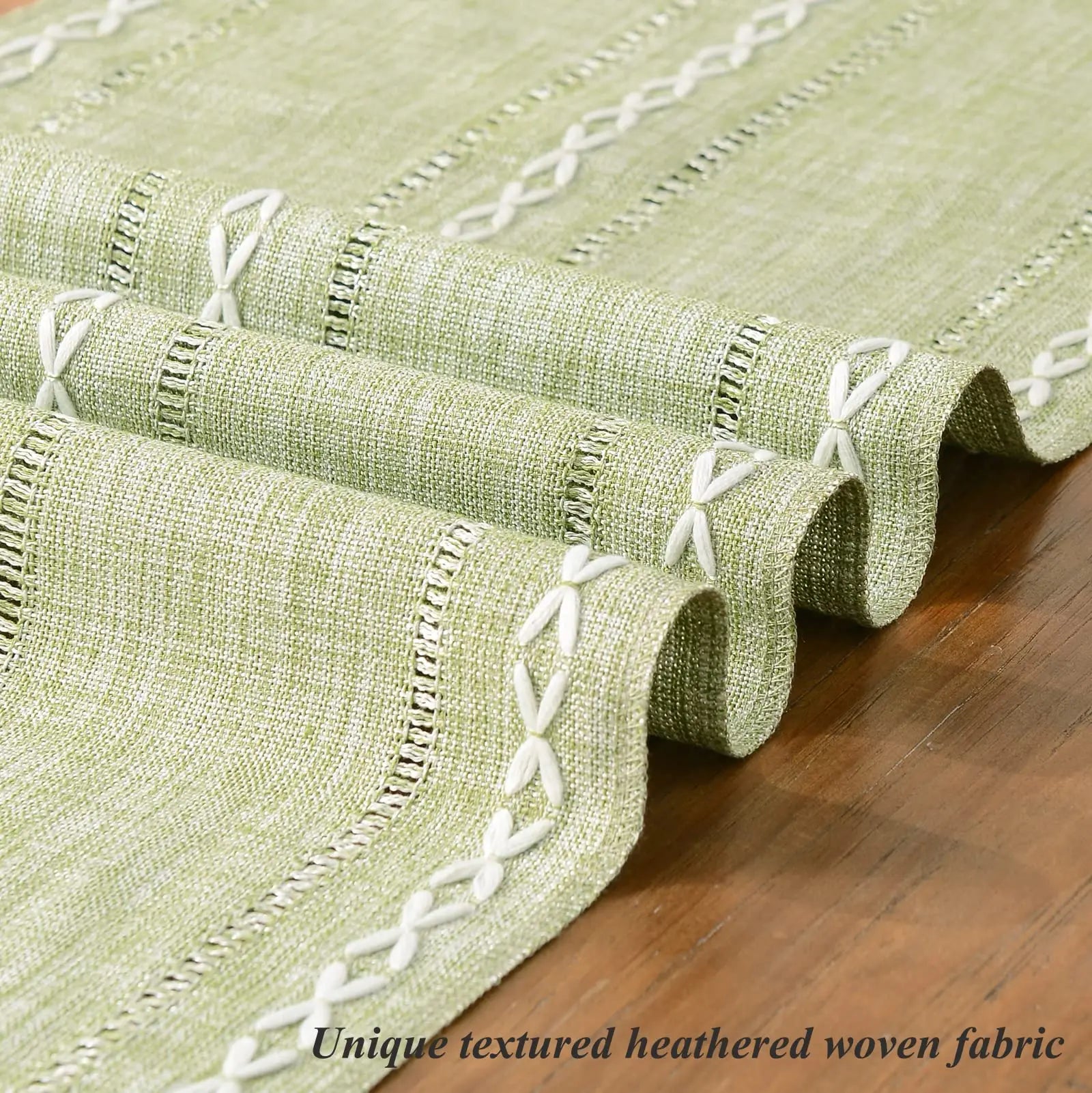 Hemstitched Linen Table Runner with Tassels