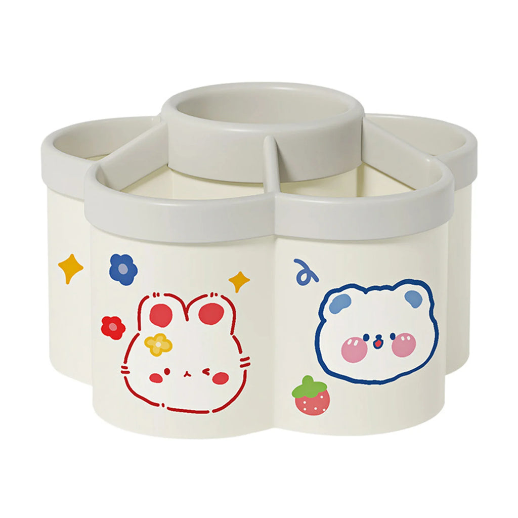 Kawaii Rotating Desk Organizer for Pens, Pencils & Makeup