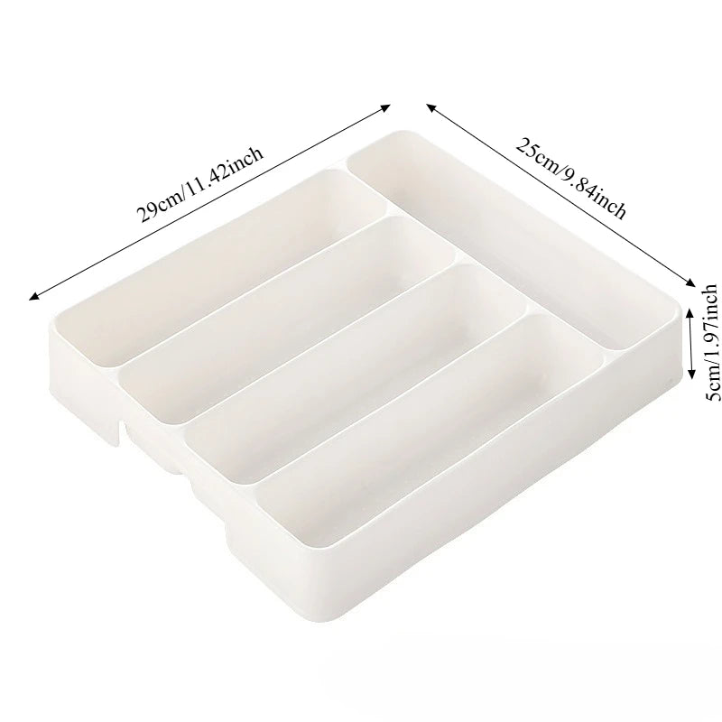 Adjustable Kitchen Drawer Organizer Tray for Utensils and Cutlery