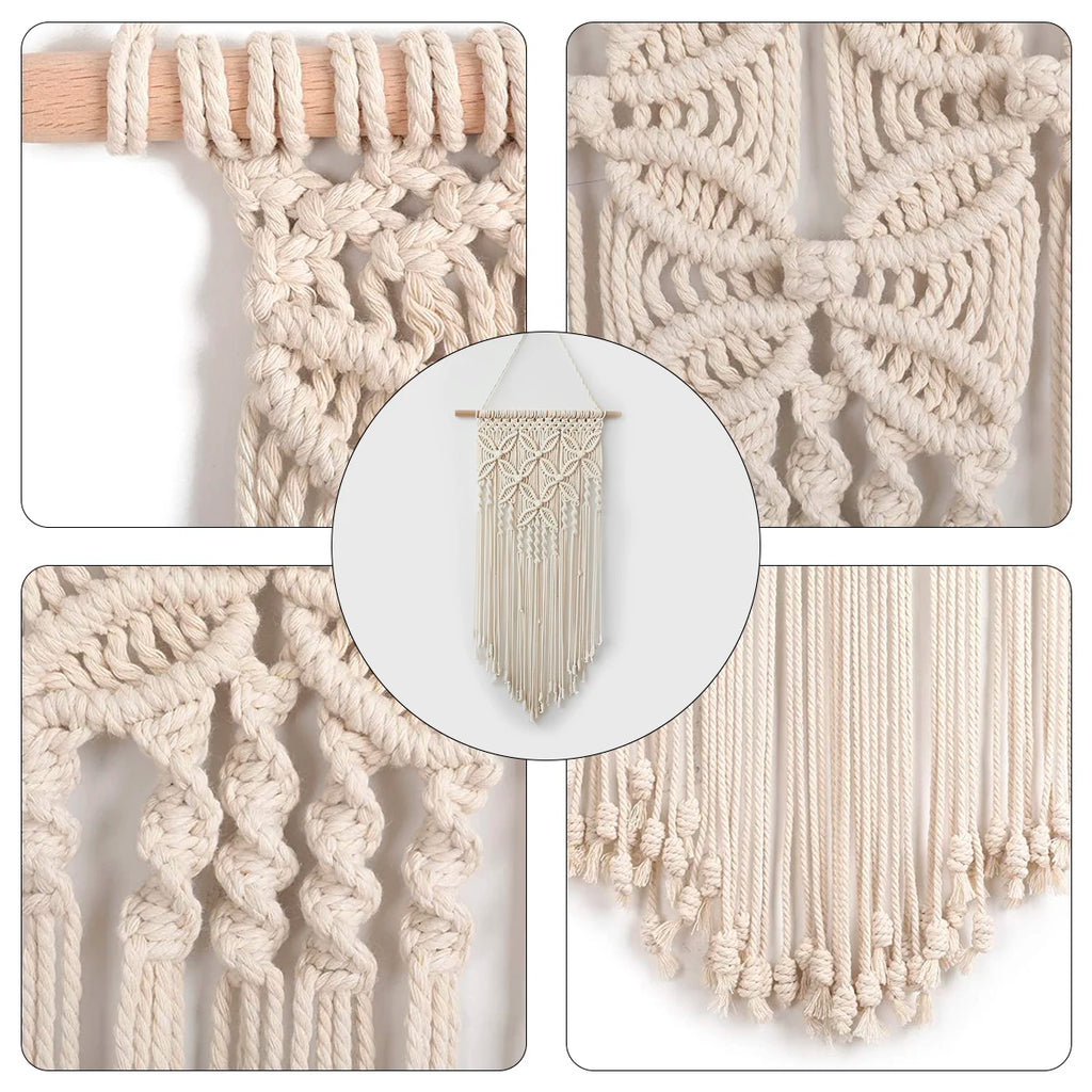 Arden Woven Macrame Wall Hanging – Beige Cotton Tapestry