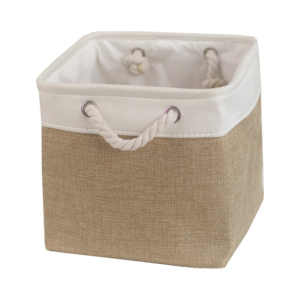 Collapsible Fabric Storage Cubes with Rope Handles