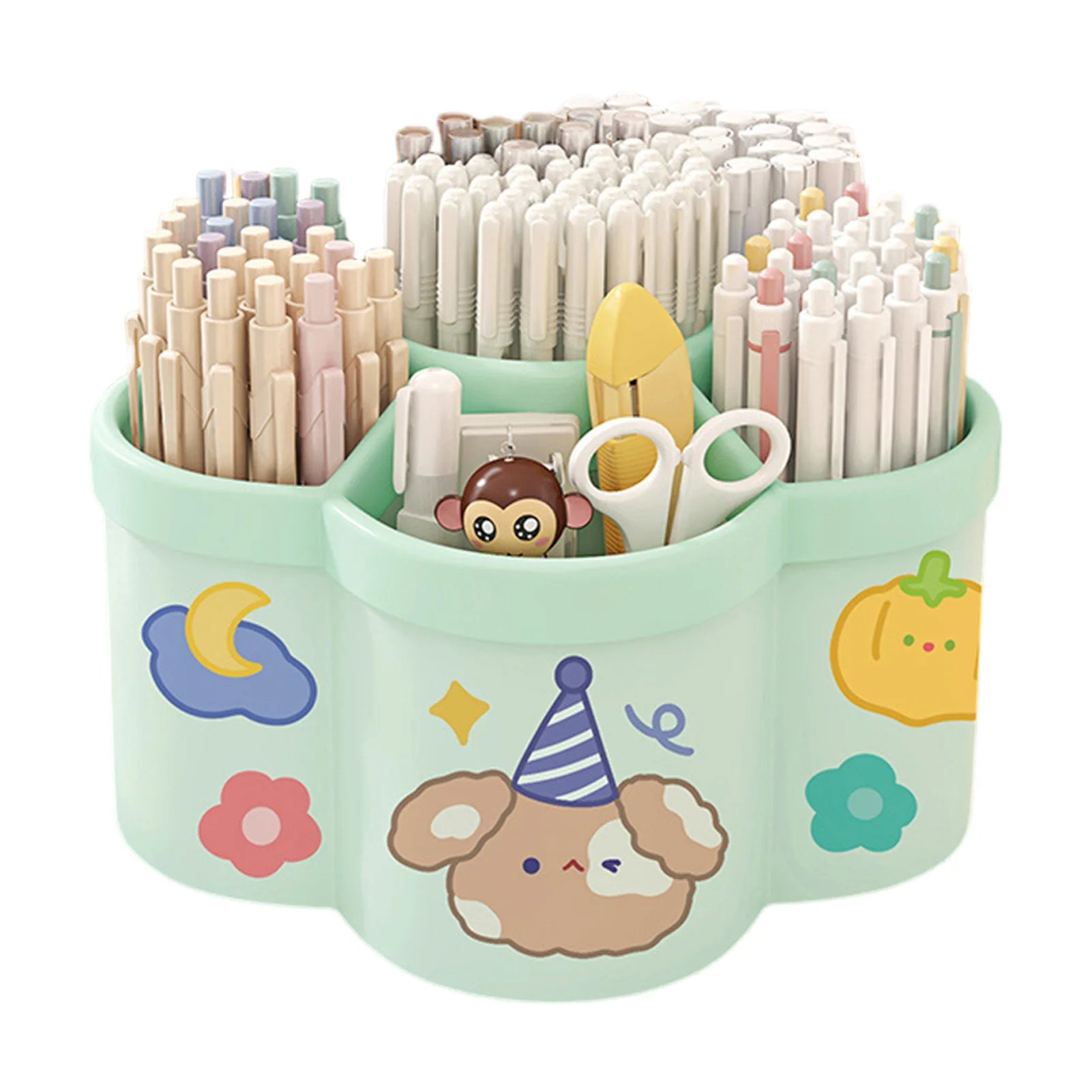 Kawaii Rotating Desk Organizer for Pens, Pencils & Makeup
