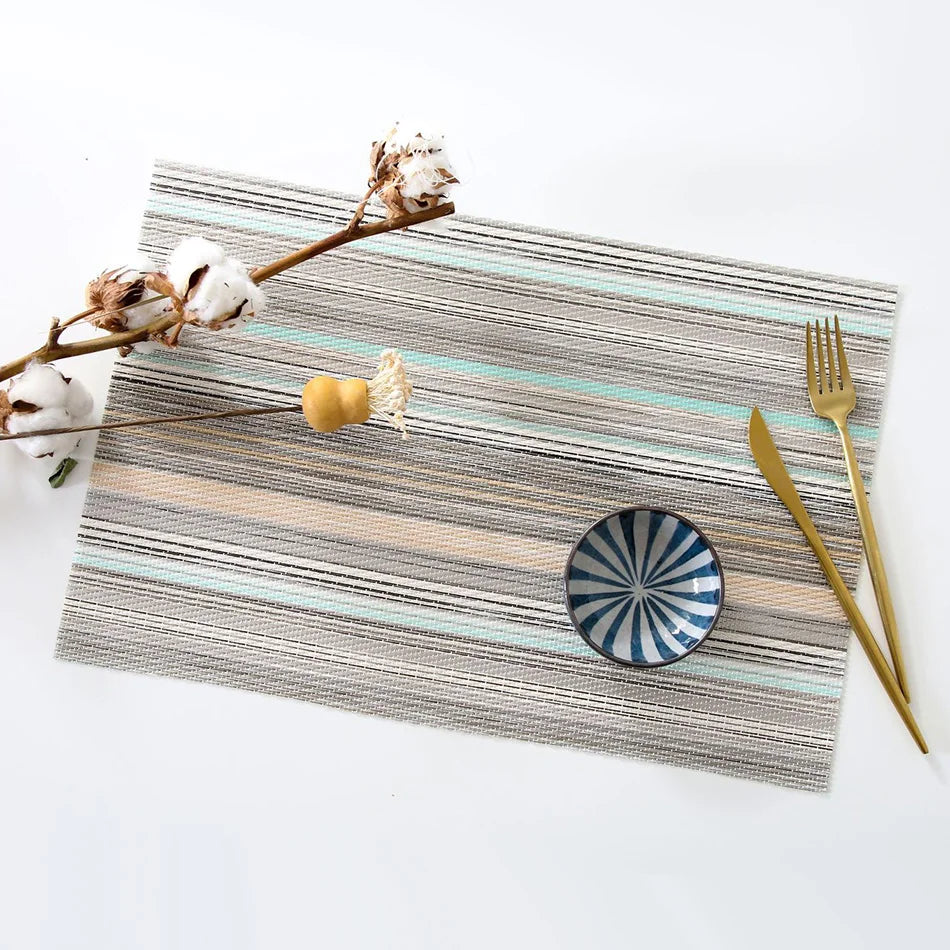 Bamboo Pattern PVC Placemats for Dining Table – Multiple Colors