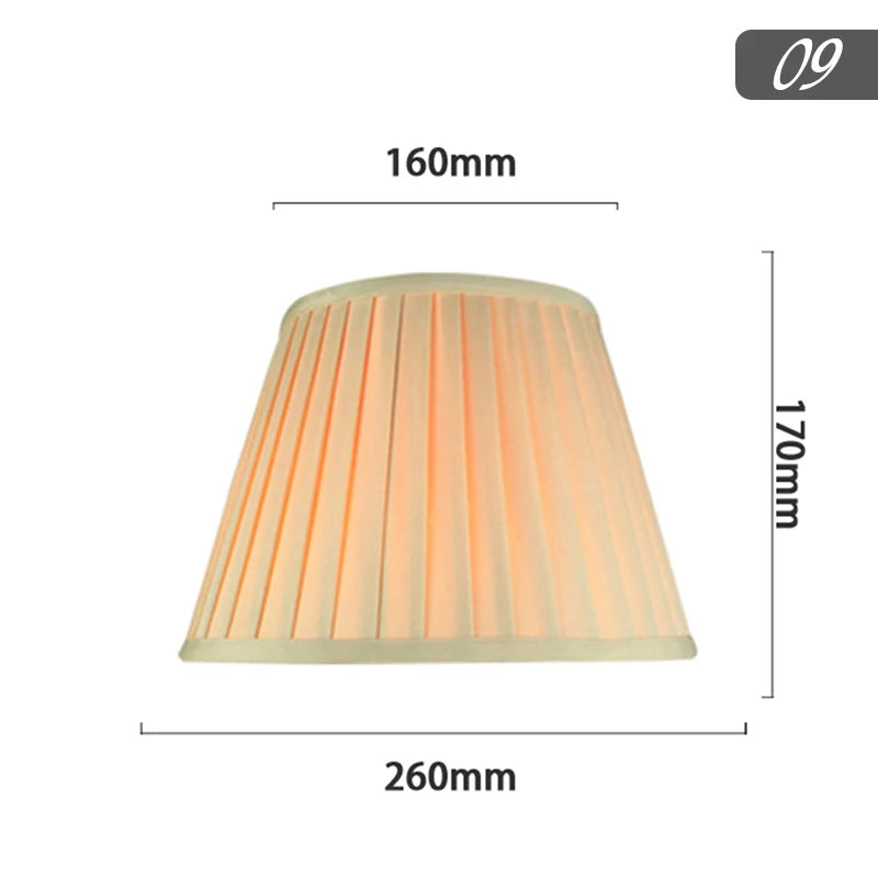 Pleated Fabric Lampshade for E27 Table or Floor Lamps – Multiple Sizes & Colors