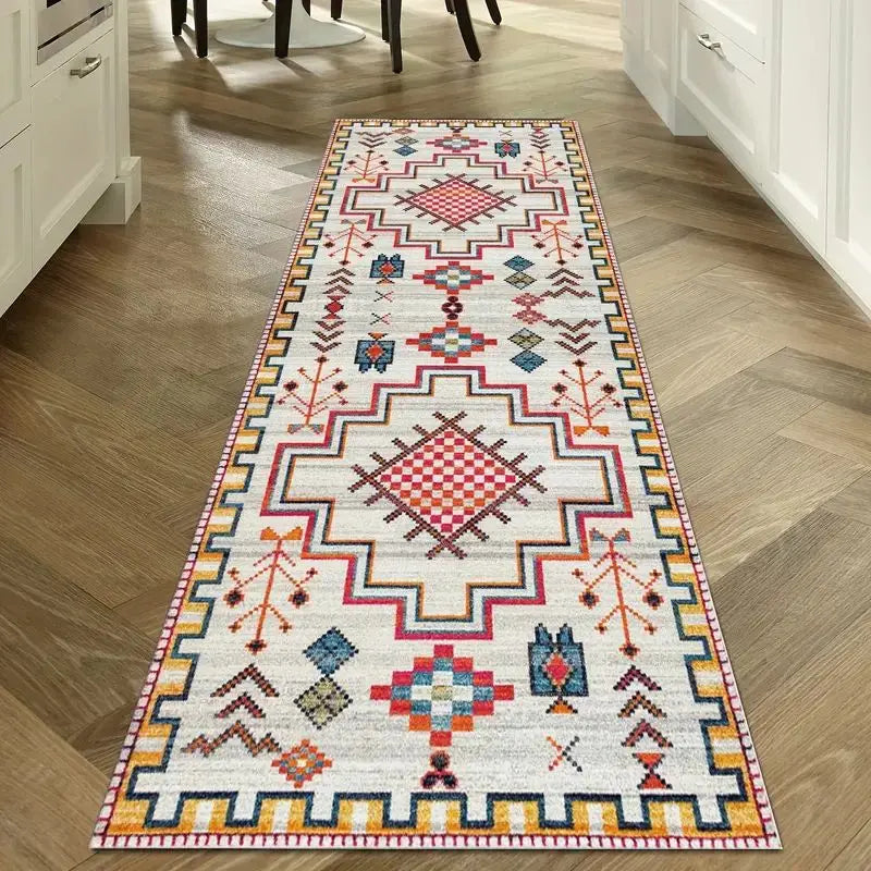 Alden Vintage-Inspired Washable Runner Rug with Non-Slip Back for Hallway, Kitchen, or Entryway