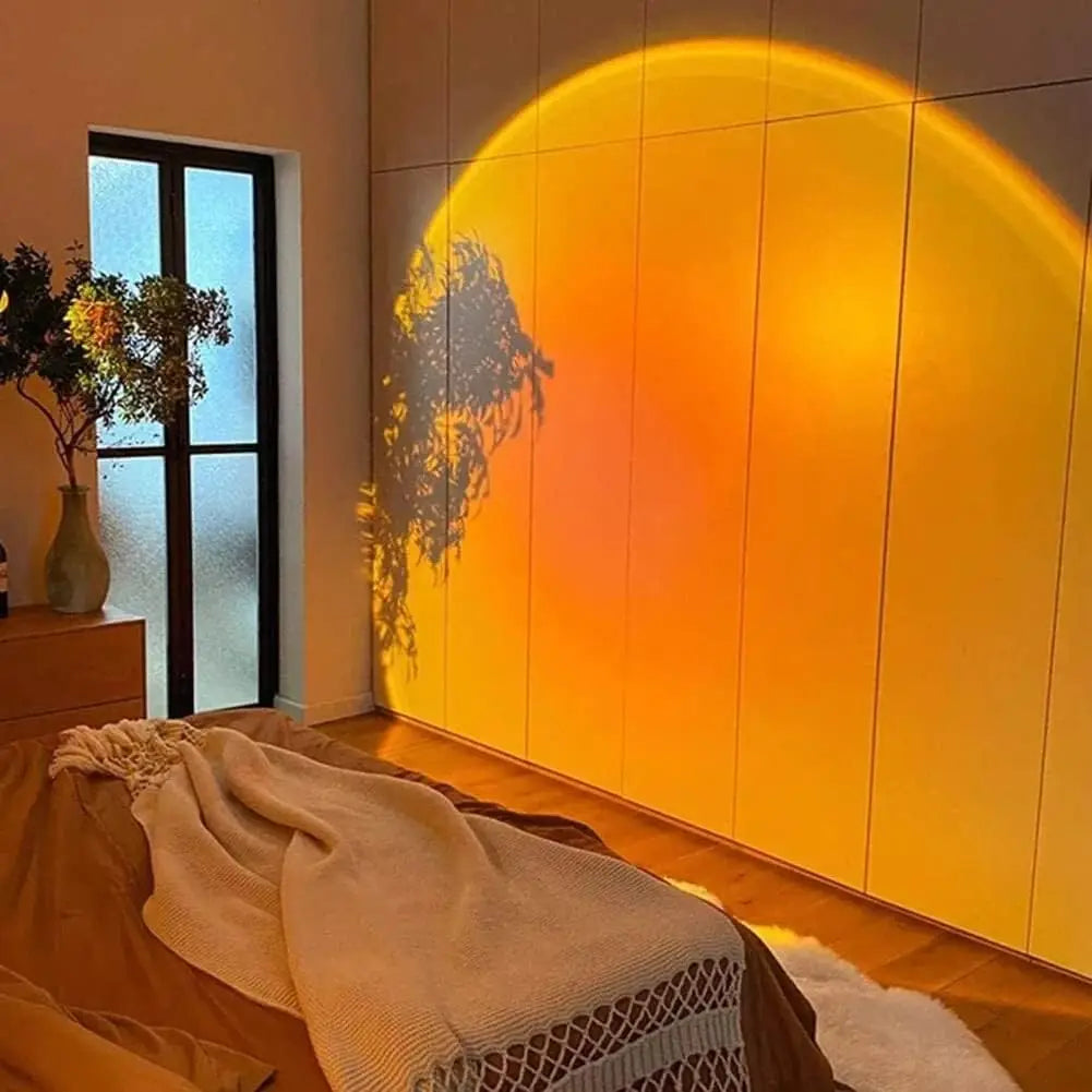 USB Sunset Projection Lamp for Cozy Bedroom or Living Room Lighting