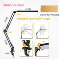 Adjustable Clamp LED Desk Lamp with Swing Arm, 3 Color Modes & 10 Brightness Levels for Home Office or Study