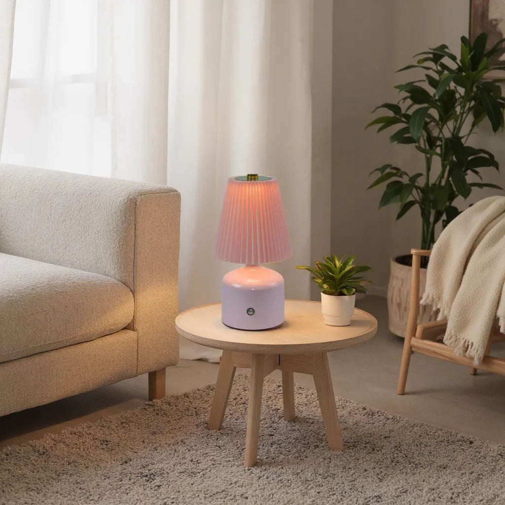 Arden Pleated Rechargeable Table Lamp