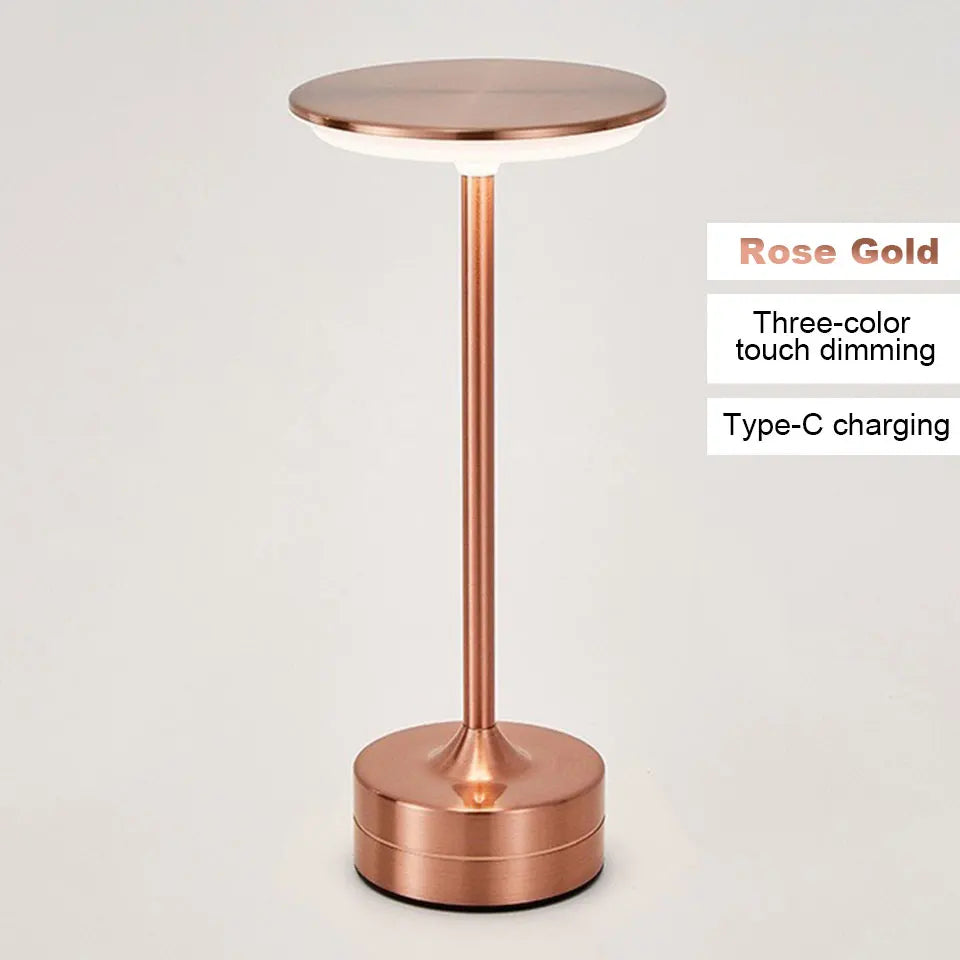 Marlo Rechargeable LED Touch Table Lamp – Dimmable Metal Accent Light for Bedside, Living Room & Cozy Corners