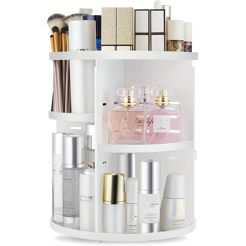 360° Rotating Vanity Organizer for Makeup & Bathroom Countertop