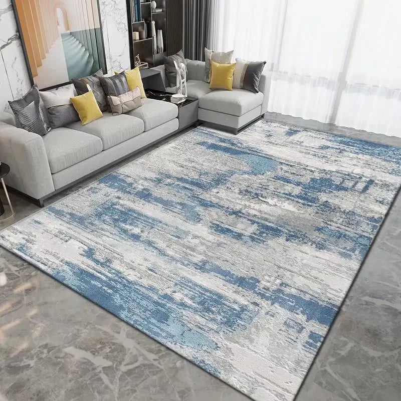 Modern Washable Area Rug with Anti-Slip Backing for Living Room