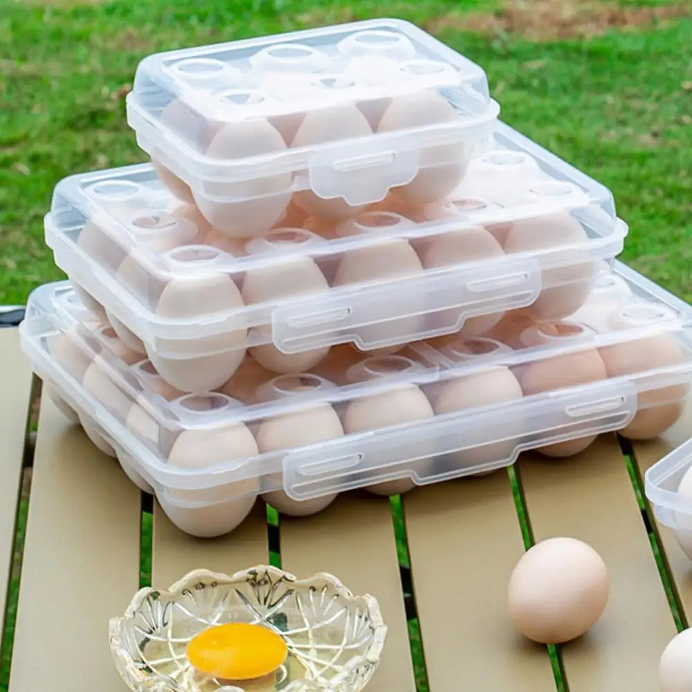 Plastic Stackable Egg Holder with Lid for Fridge or Travel